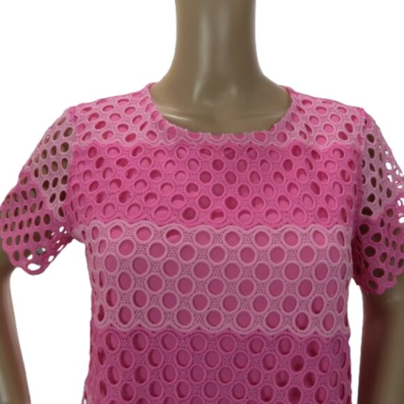 Isaac Mizrahi Pink Eyelet Tunic Top - Picture 4 of 7